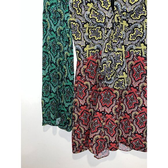 Alice + Olivia • Brylee Tie-Front Bell-Sleeve Romper • SZ 0 • Retail $375 - Picture 7 of 12